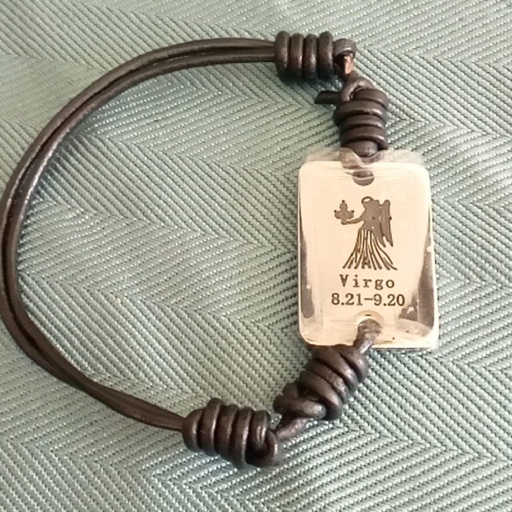Brown Leather Virgo Bracelet